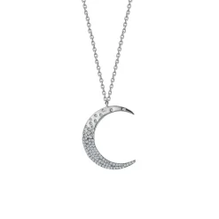 Crescent Moon Diamond Necklace