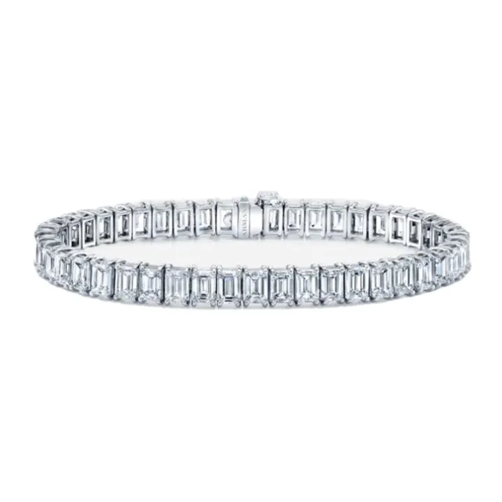 18ct Emerald Lab Grown Diamond Tennis Bracelet