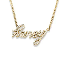 Cursive Pavé Diamond Name Necklace