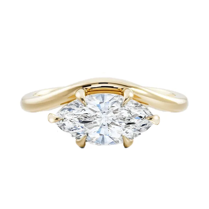 Curved Odyssey Marquise Cut Diamond Engagement Ring
