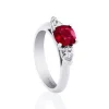 Cushion Burmese Ruby Ring
