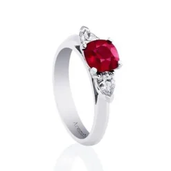 Cushion Burmese Ruby Ring