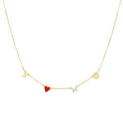 Custom Initial Heart Zodiac Necklace