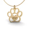 Custom Paw Print Necklace with Heart Engraving