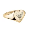 Custom Pet Face Heart Shaped Signet Ring