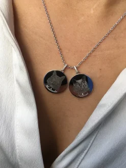 Custom Pet Portrait Disc Necklace