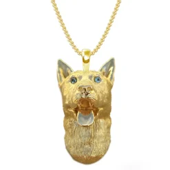 Custom Yellow Gold Dog Necklace