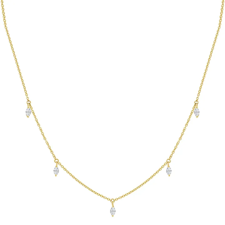 Dangling Marquise Drops Necklace