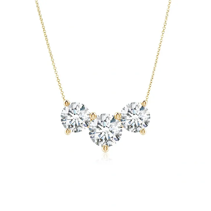 Dazzling Round Trio Necklace
