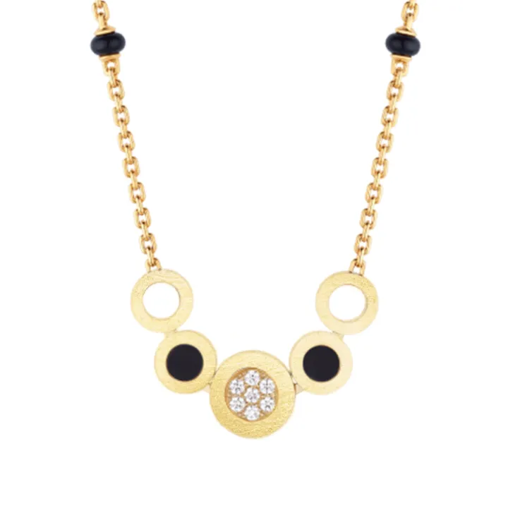 Diamond and Black Onyx Mangalsutra Necklace