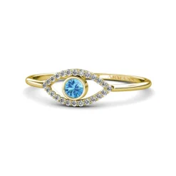 Diamond and Coloured Gemstone Evil Eye Ring