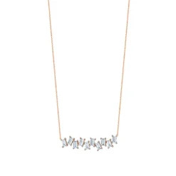 Diamond Baguette Jagged Necklace