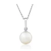 Diamond Bezel Pearl Pendant