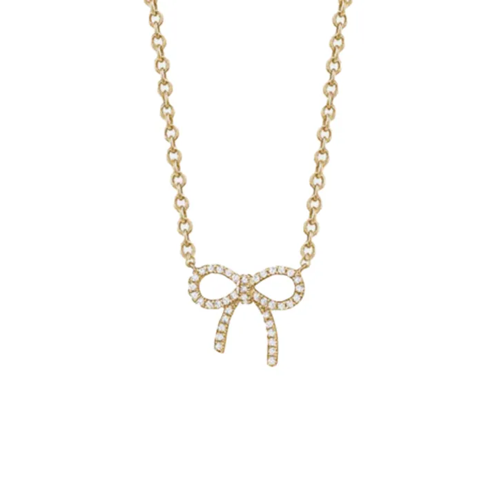 Diamond Bow Necklace