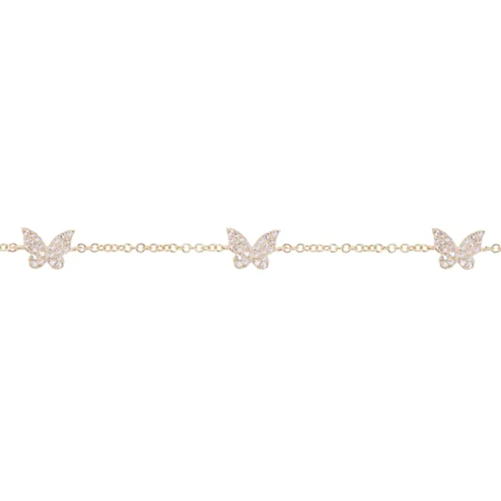 3 Diamond Butterfly Bracelet