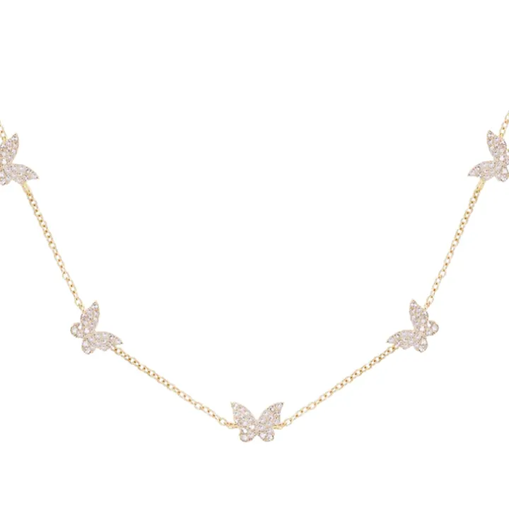 5 Diamond Butterfly Necklace