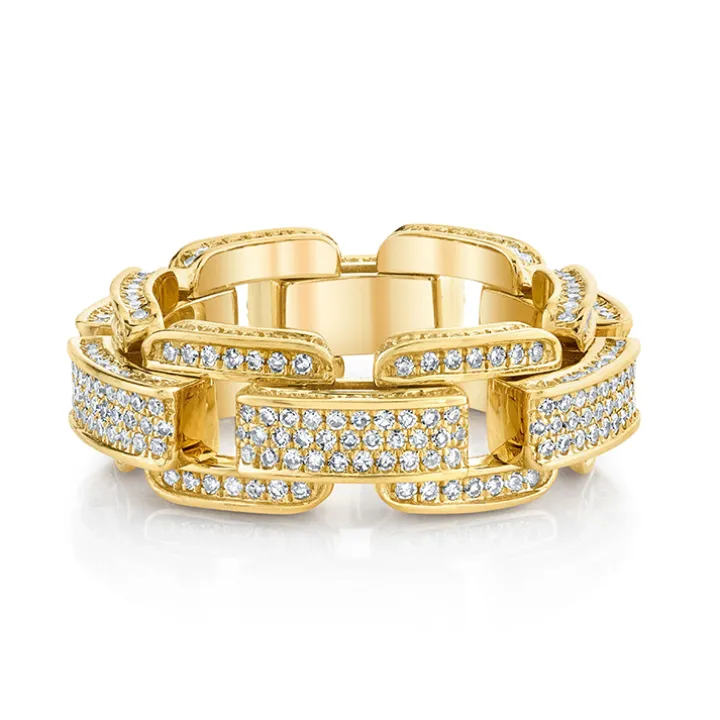 Diamond Chain Link Ring