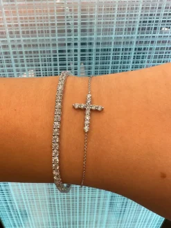 Diamond Cross Bracelet