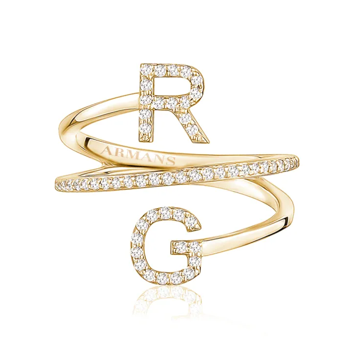 Diamond Doublet Initial Spiral Ring