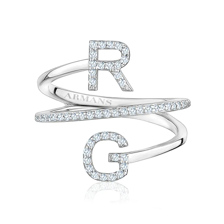 Diamond Doublet Initial Spiral Ring