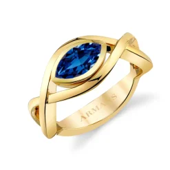 Diamond Evil Eye Intertwine Ring