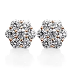 Diamond Flower Cluster Studs