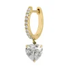 Diamond Heart Drop Huggies