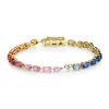 Diamond Heart Rainbow Sapphire Tennis Bracelet