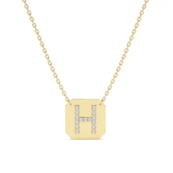 Diamond Initial Disc Necklace