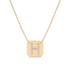 Diamond Initial Disc Necklace