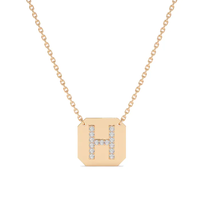 Diamond Initial Disc Necklace