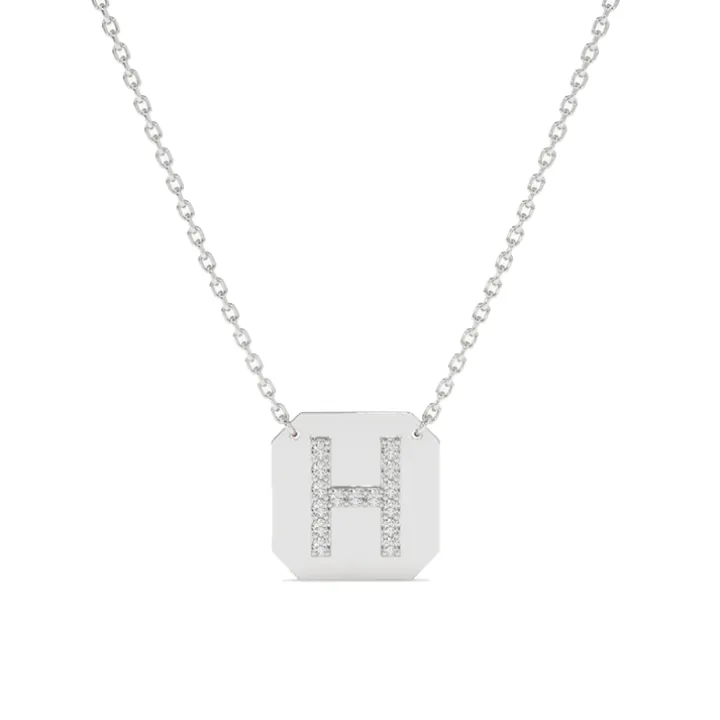 Diamond Initial Disc Necklace