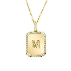 Diamond Initial Nameplate Necklace
