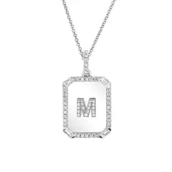 Diamond Initial Nameplate Necklace