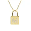 Diamond Initial Padlock Necklace