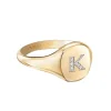 Diamond Initial Pinky Ring