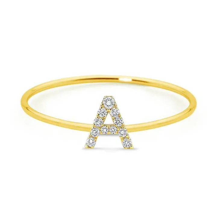 Diamond Initial Ring