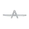Diamond Initial Ring with Diamond Band