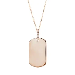 Diamond Link Dog Tag Necklace