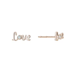 Diamond Love Stud Earrings