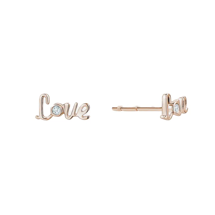 Diamond Love Stud Earrings