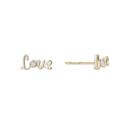 Diamond Love Stud Earrings