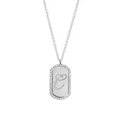 Diamond Nameplate with Scripted Initial