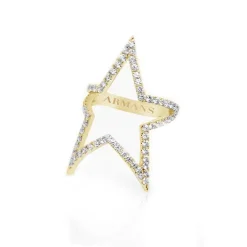 Diamond Open Star Ring
