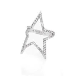 Diamond Open Star Ring