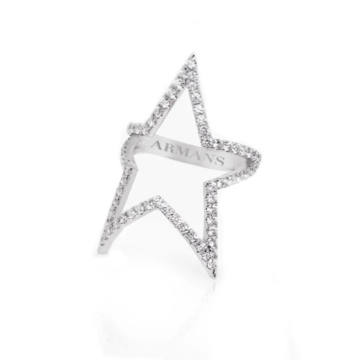 Diamond Open Star Ring