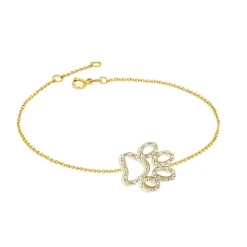 Diamond Paw Print Bracelet