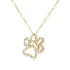 Diamond Paw Print Necklace