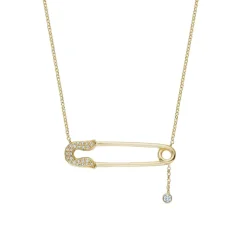 Diamond Safety Pin Pendant