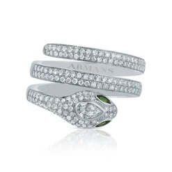 Diamond Spiral Snake Ring